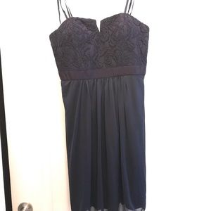 Midnight blue tulle lace dress